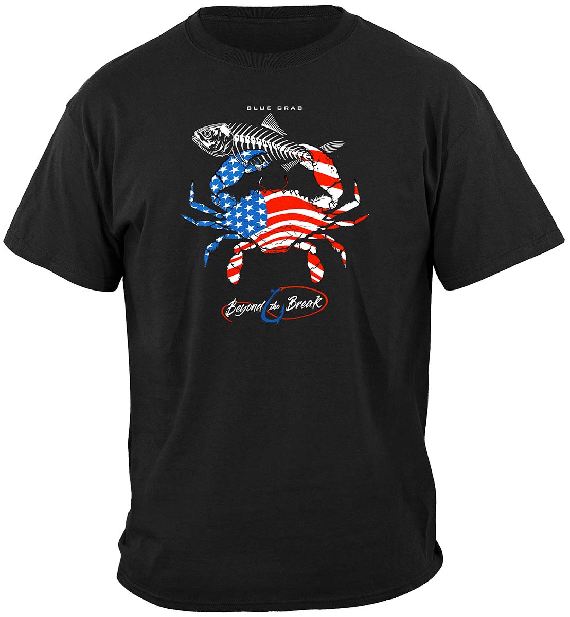 Patriotic Blue Claw Crab T-Shirt - front view