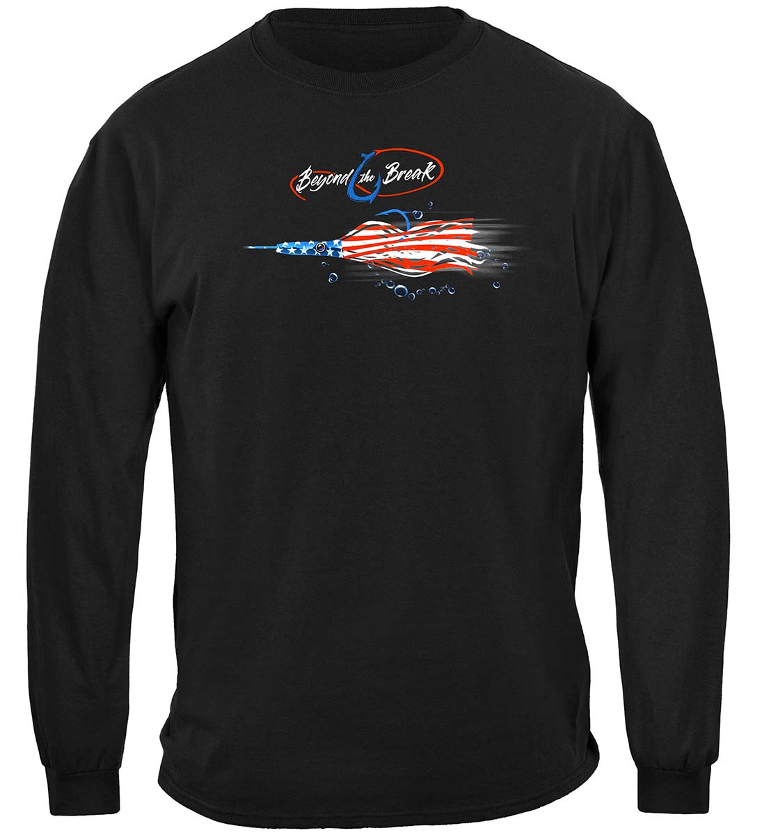 Patriotic Mahi Mahi Long Sleeve Shirt - front view