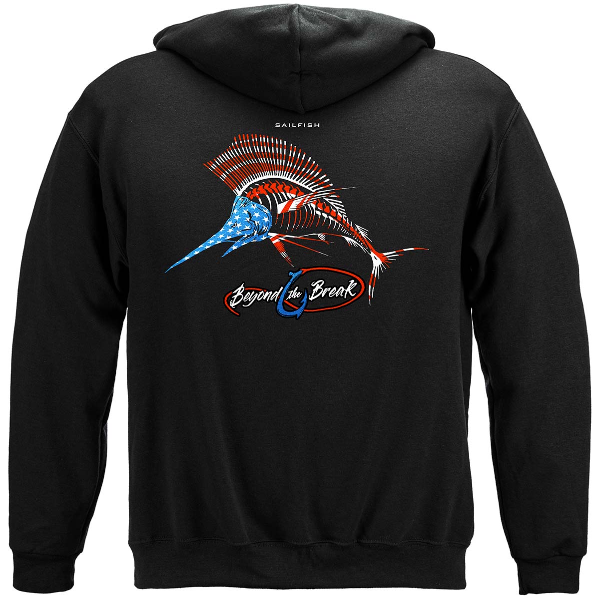 Patriotic Sailfish Hoodie - back view