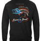 Patriotic Striped Bass Fishing Long Sleeve Shirt - back view