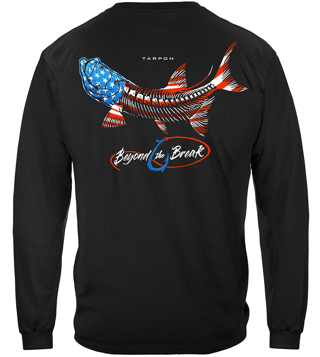 Patriotic Tarpon Long Sleeve Shirt - back view