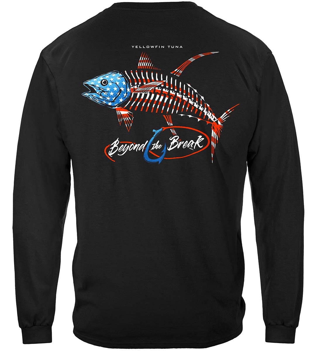Patriotic Tuna Long Sleeve Shirt - back view