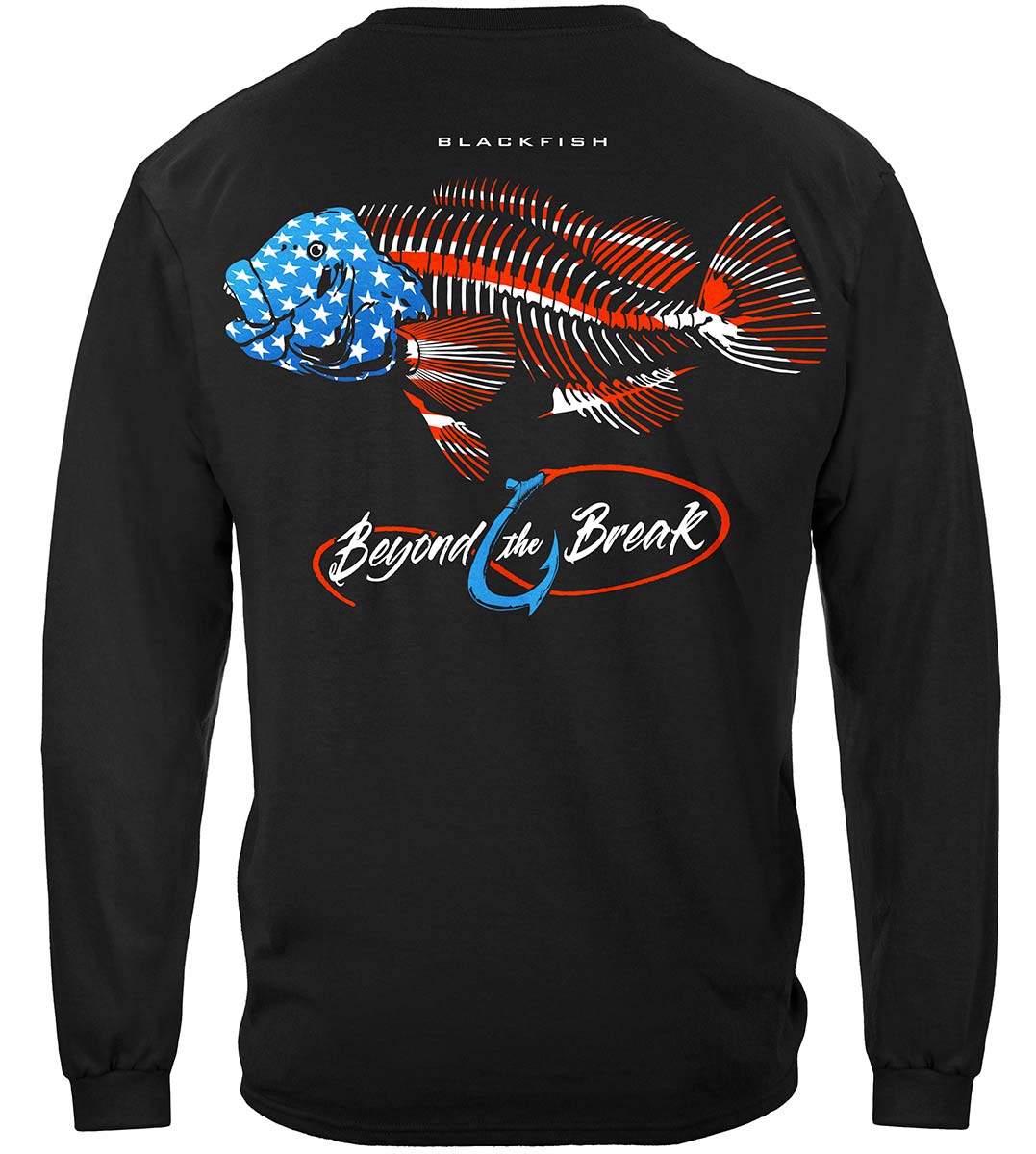 Patriotic Blackfish Long Sleeve Shirt - back view