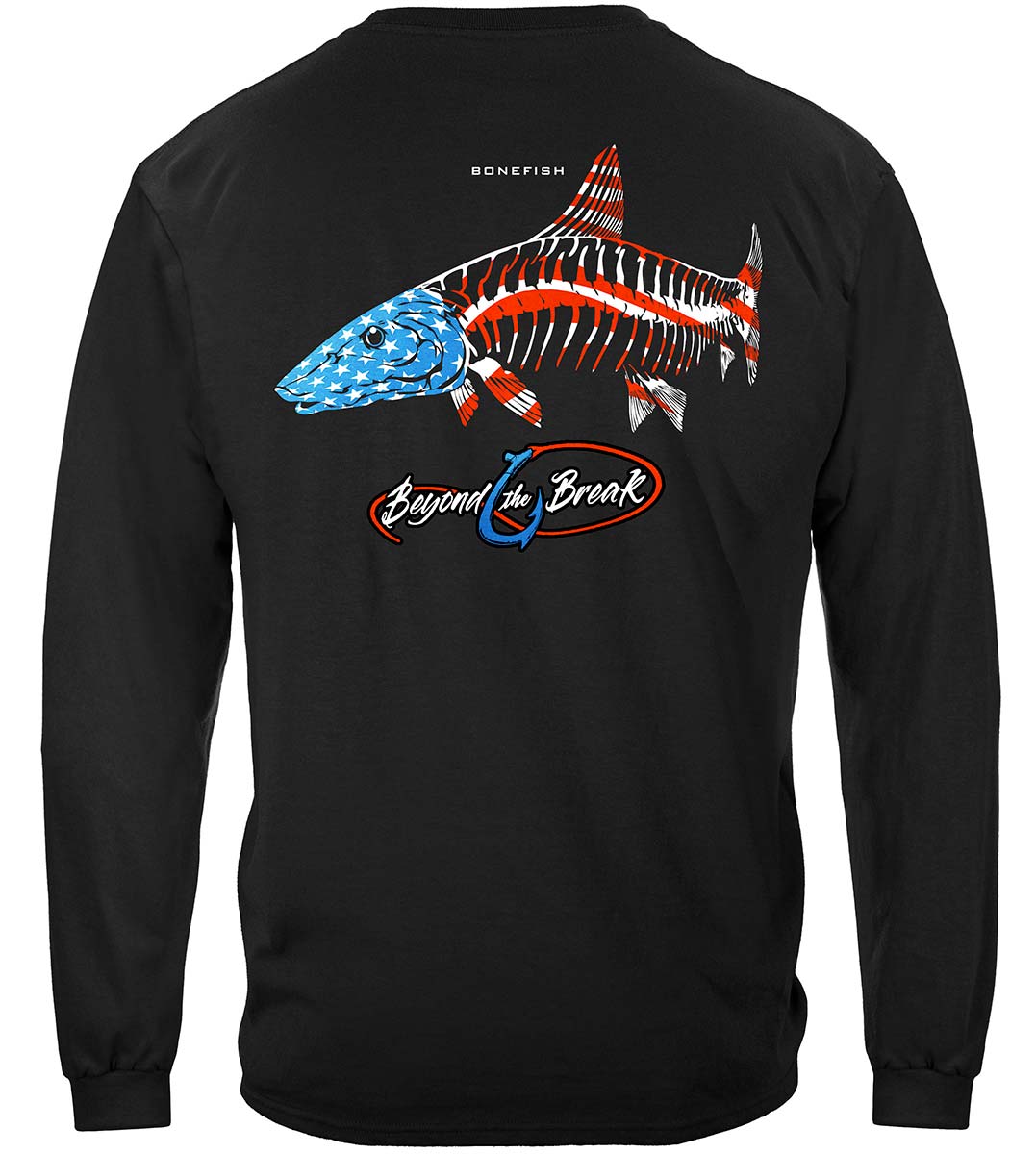 Patriotic Bonefish Long Sleeve Shirt - back view