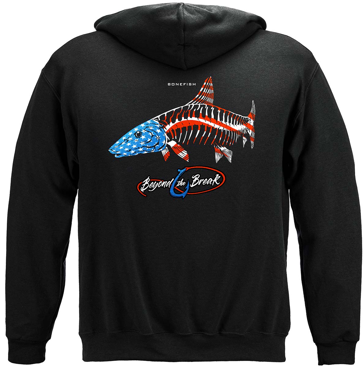 Patriotic Bonefish Hoodie - back view