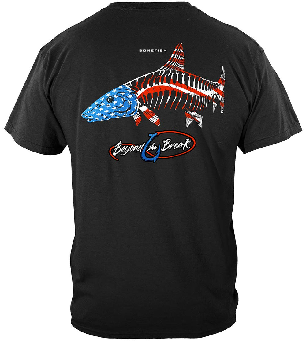 Patriotic Bonefish T-Shirt - back view