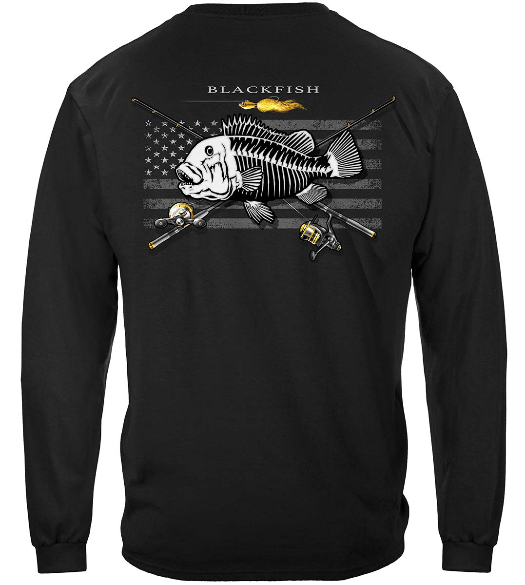Black Flag Patriotic Blackfish Long Sleeve Shirt - back view