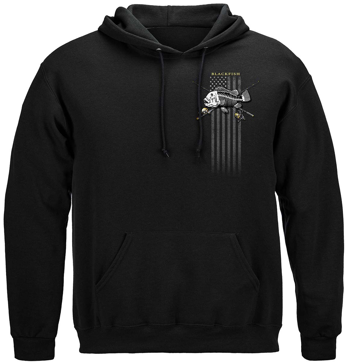 Black Flag Patriotic Blackfish Hoodie - front view