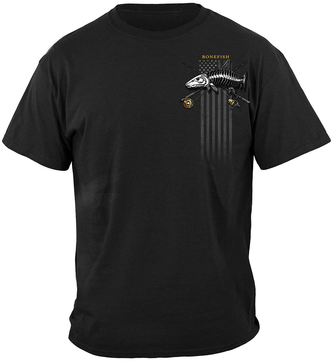 Black Flag Patriotic Bonefish T-Shirt - front view