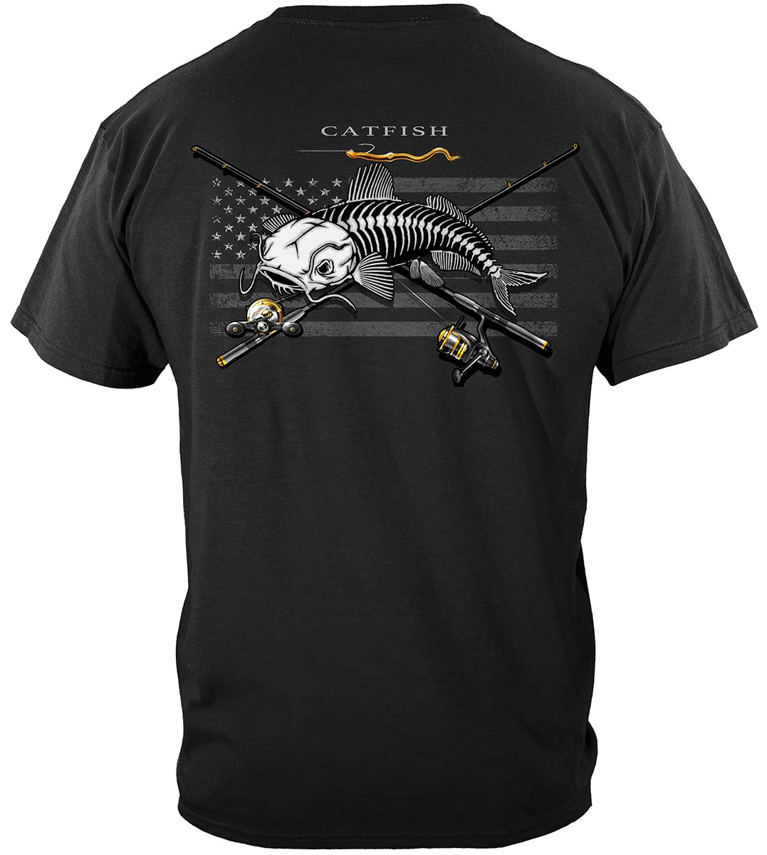 Black Flag Patriotic Catfish T-Shirt - back view