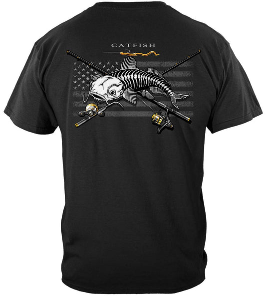 Black Flag Patriotic Catfish T-Shirt - back view