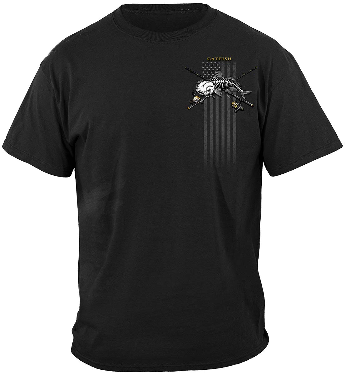 Black Flag Patriotic Catfish T-Shirt - front view