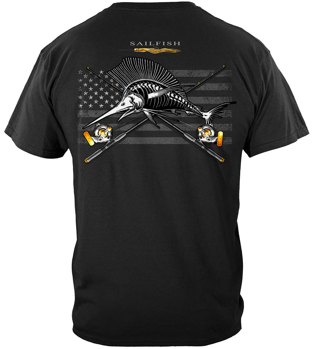 Black Flag Patriotic Sailfish T-Shirt - back view