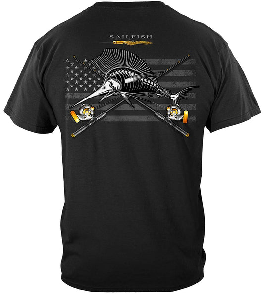 Black Flag Patriotic Sailfish T-Shirt - back view