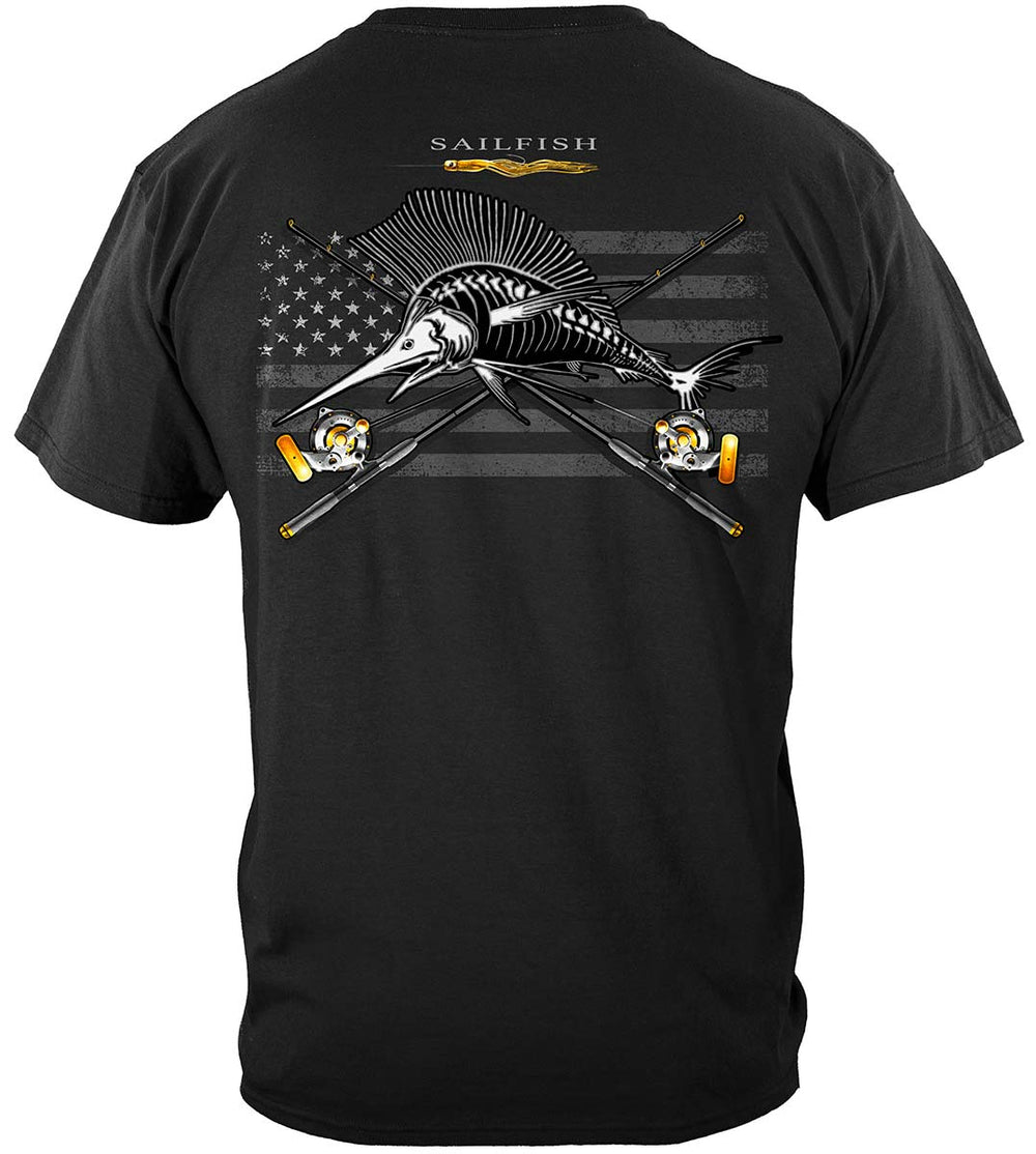 Black Flag Patriotic Sailfish T-Shirt - back view