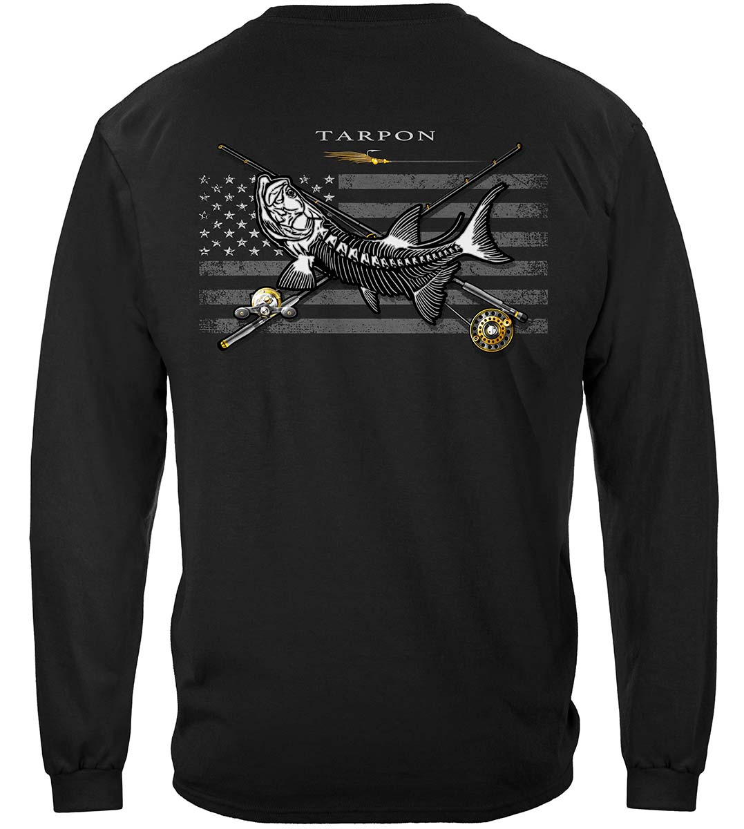 Black Flag Patriotic Tarpon Long Sleeve Shirt - back view