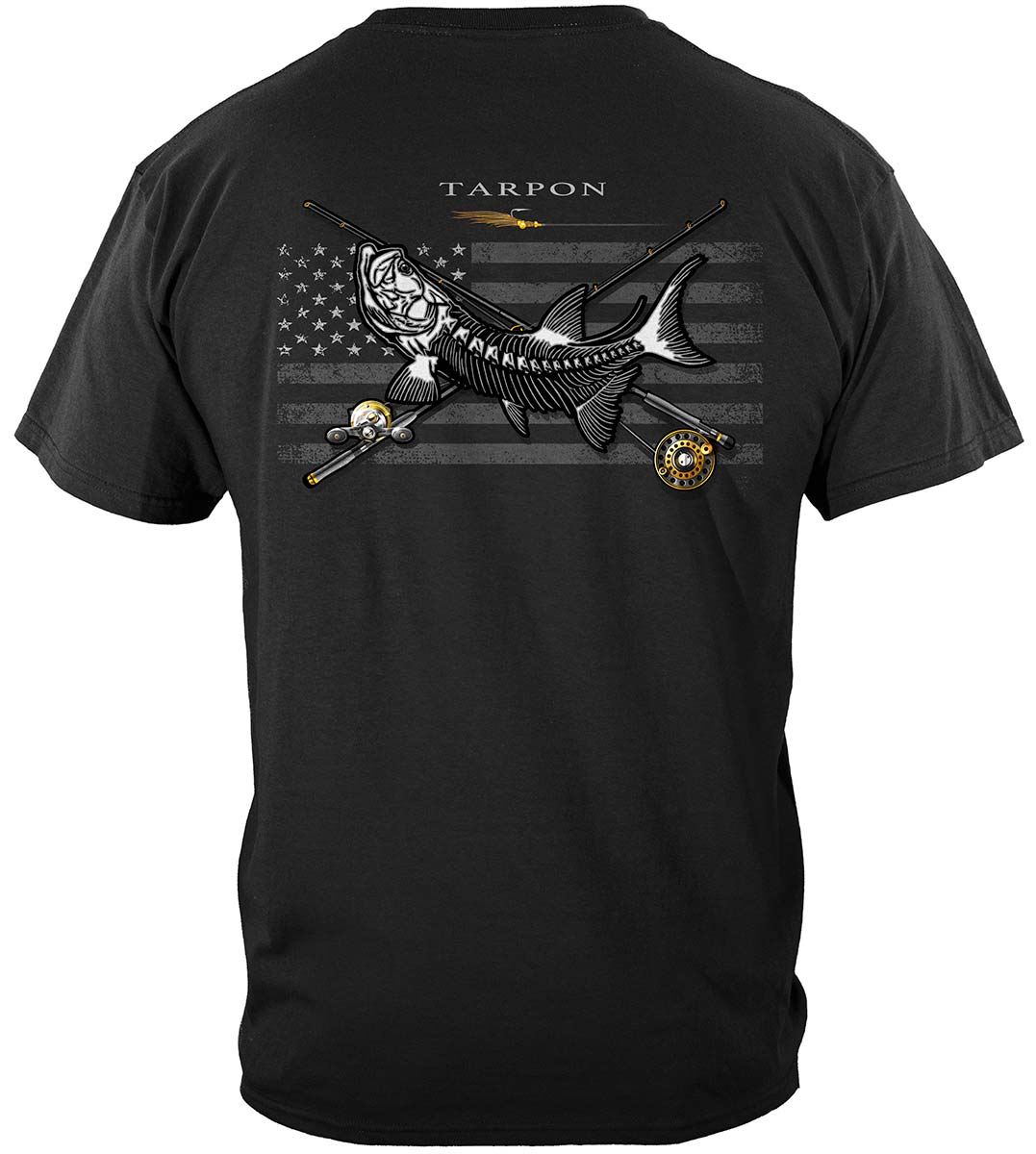Black Flag Patriotic Tarpon T-Shirt - back view