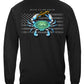 Black Flag Patriotic Blue Crab Long Sleeve Shirt - back view