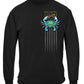 Black Flag Patriotic Blue Crab Long Sleeve Shirt - front view