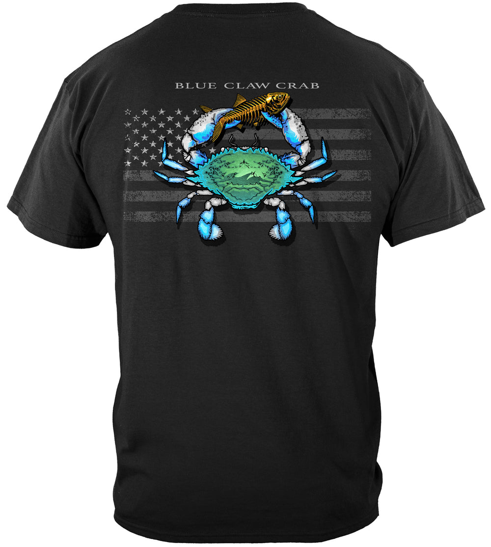 Black Flag Patriotic Blue Crab T-Shirt - back view