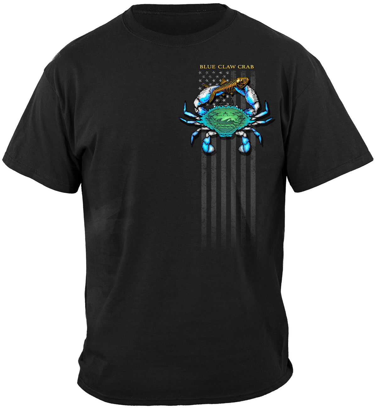 Black Flag Patriotic Blue Crab T-Shirt - front view