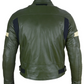 Dark Green Leather Motorcycle Jacket - Protective Armor Leather Biker Jacket