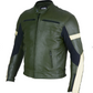 Dark Green Leather Motorcycle Jacket - Protective Armor Leather Biker Jacket