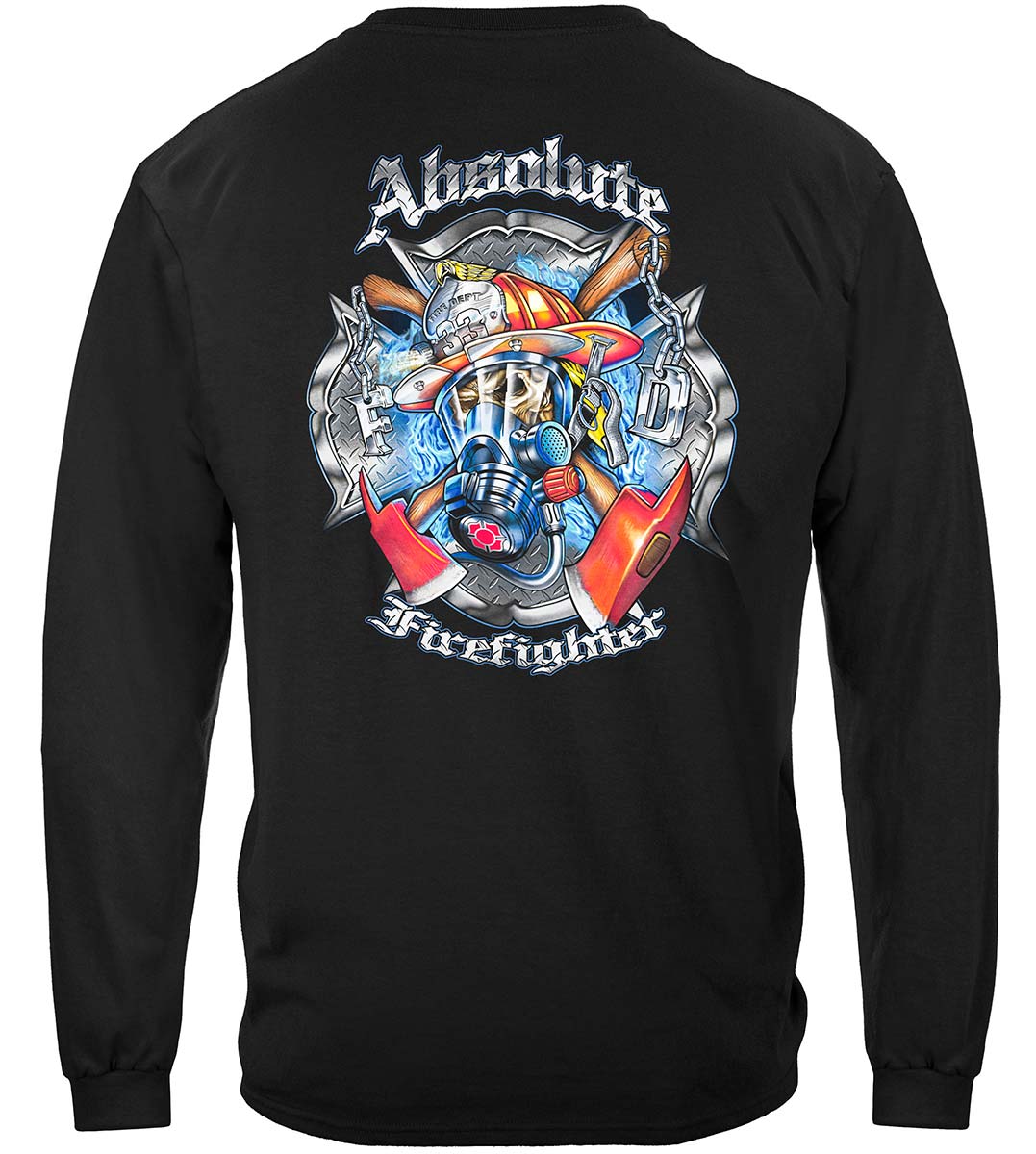 Absolute Firefighter Gas Mask Long Sleeve Shirt - back view