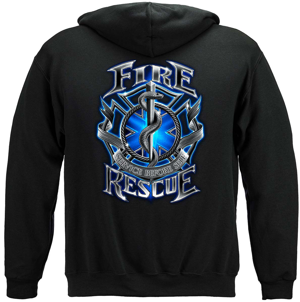 Fire Rescue Classic Hoodie - back view