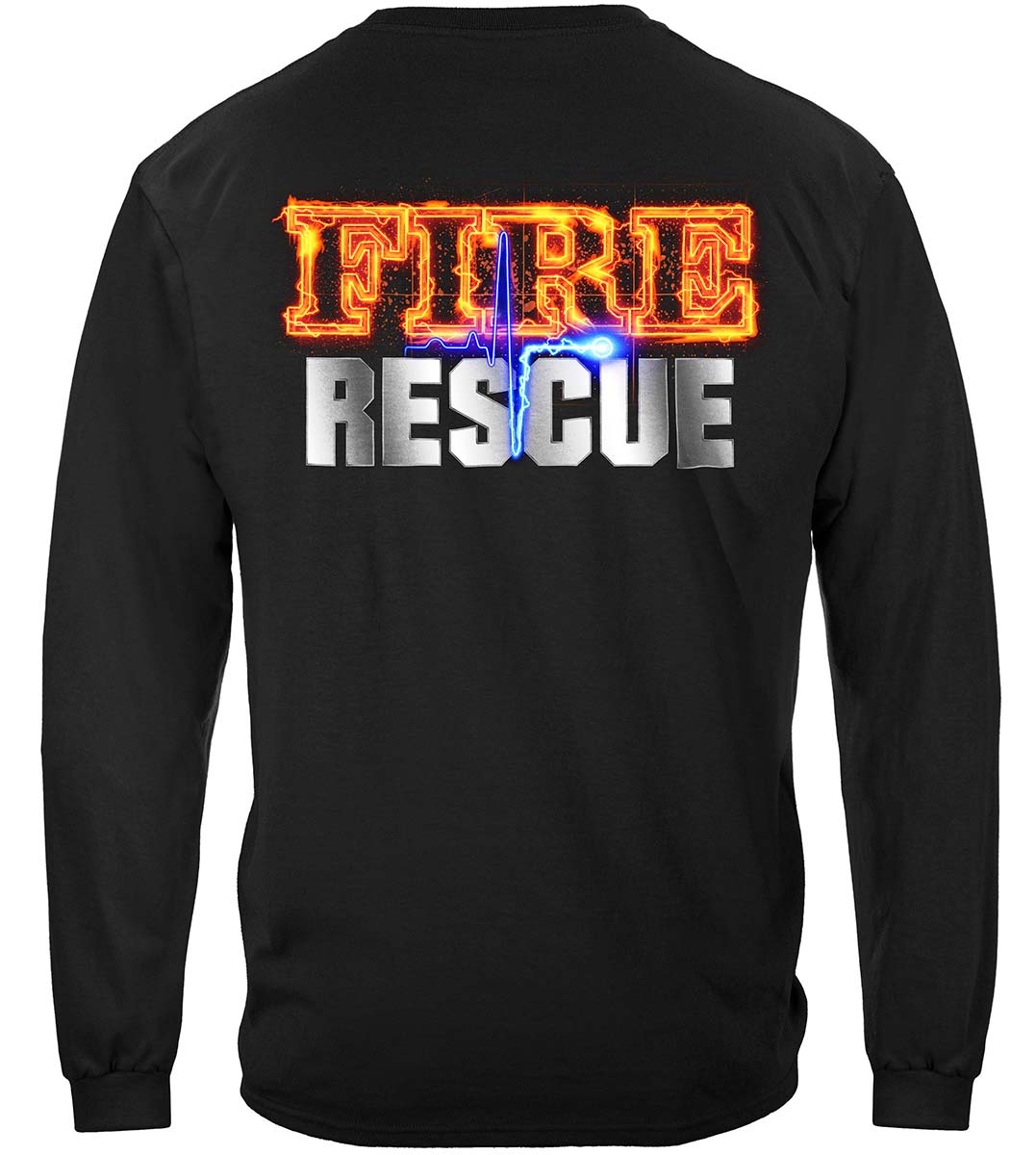 Fire Rescue Full Front Maltese Long Sleeve Shirt - back view