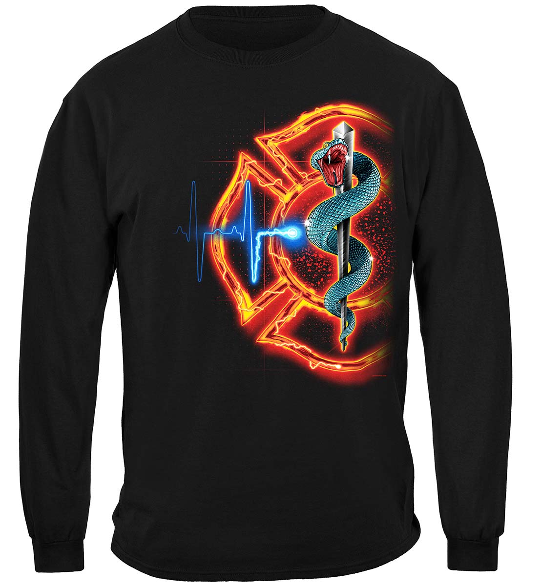 Fire Rescue Full Front Maltese Long Sleeve Shirt - front view