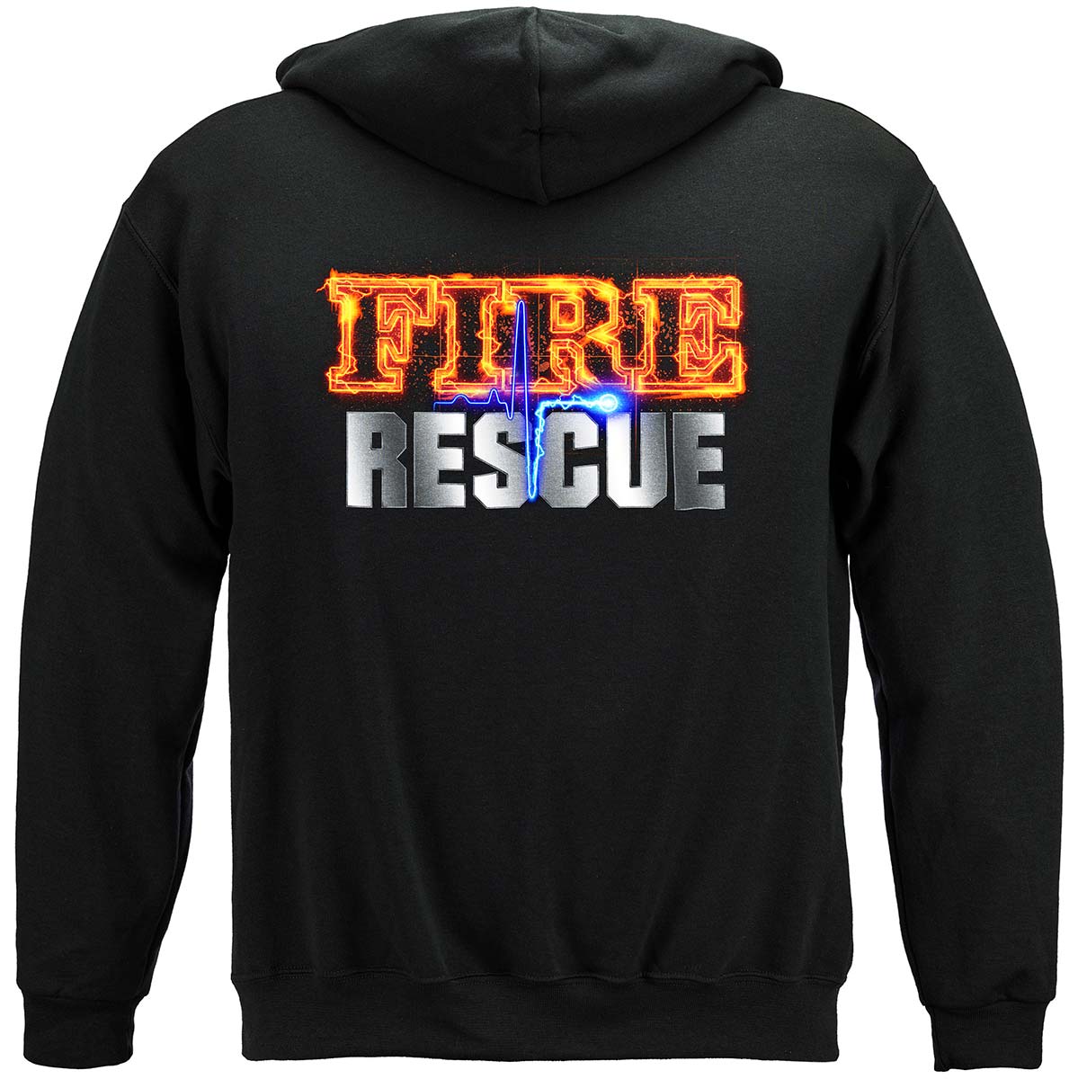 Fire Rescue Full Front Maltese Hoodie - back view