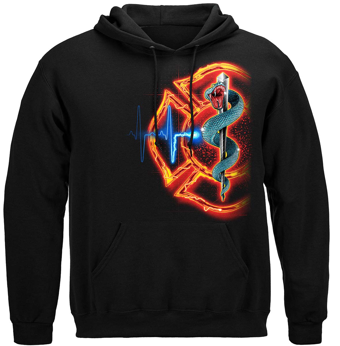 Fire Rescue Full Front Maltese Hoodie - front view