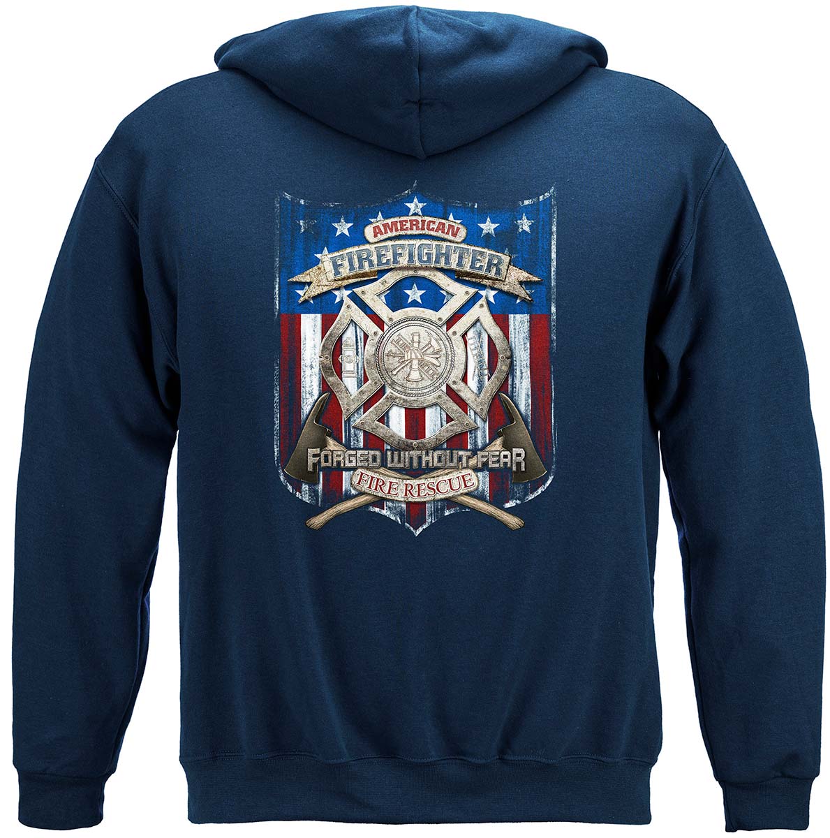 Firefighter American Made Hoodie - back view