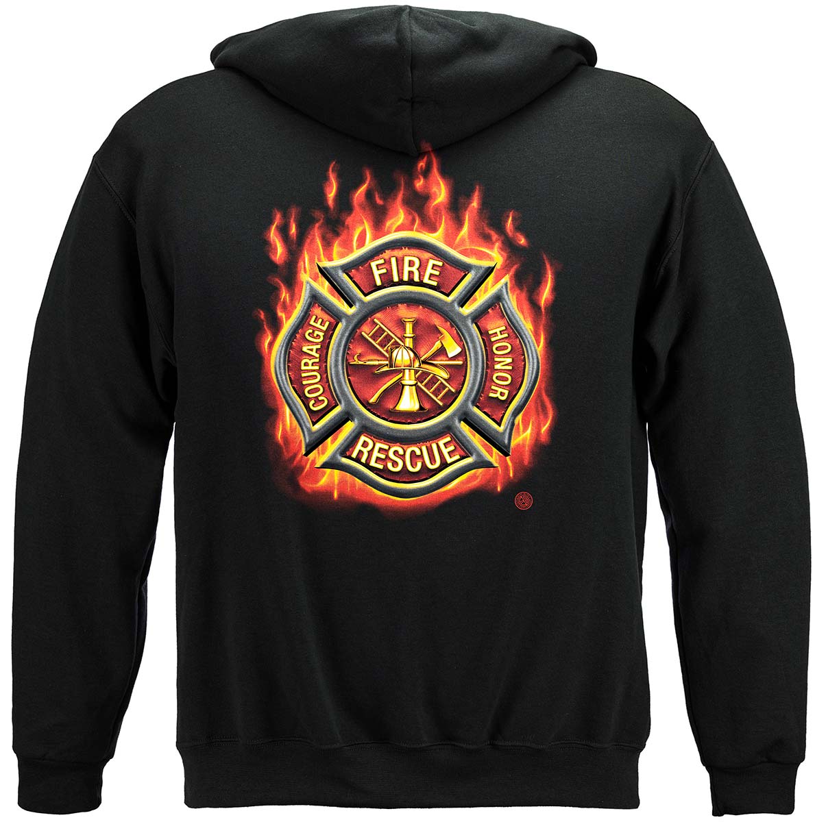 Firefighter Classic Fire Maltese Hoodie - back view