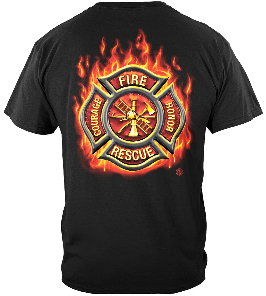 Firefighter Classic Fire Maltese T-Shirt - back view