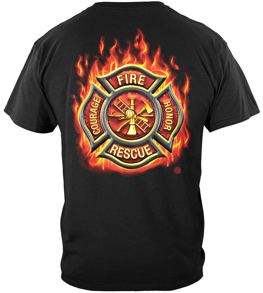 Firefighter Classic Fire Maltese T-Shirt - back view