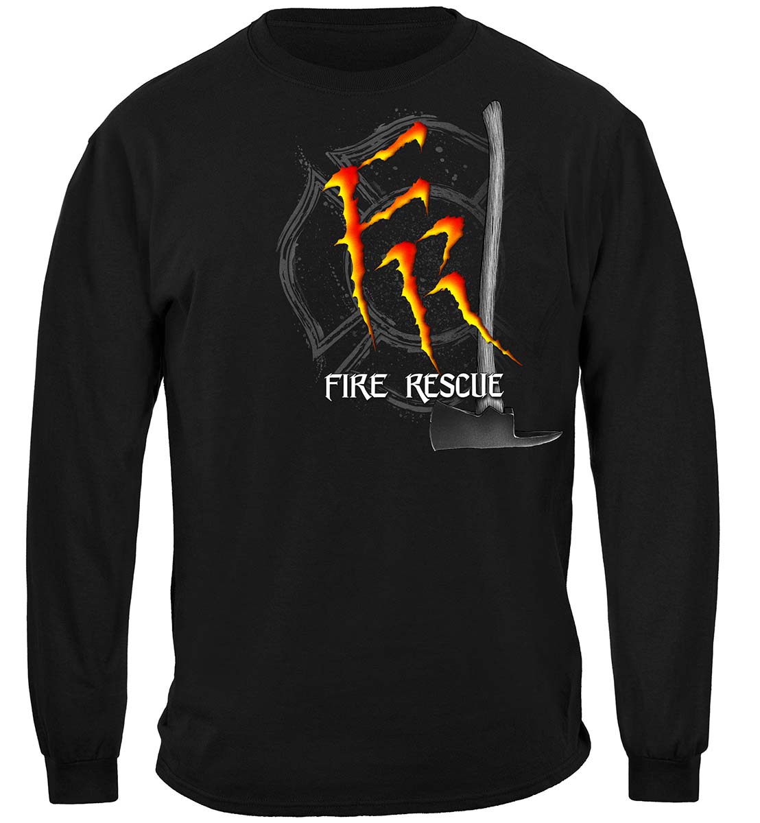 Monster Claws Fire Rescue Long Sleeve Shirt - front view