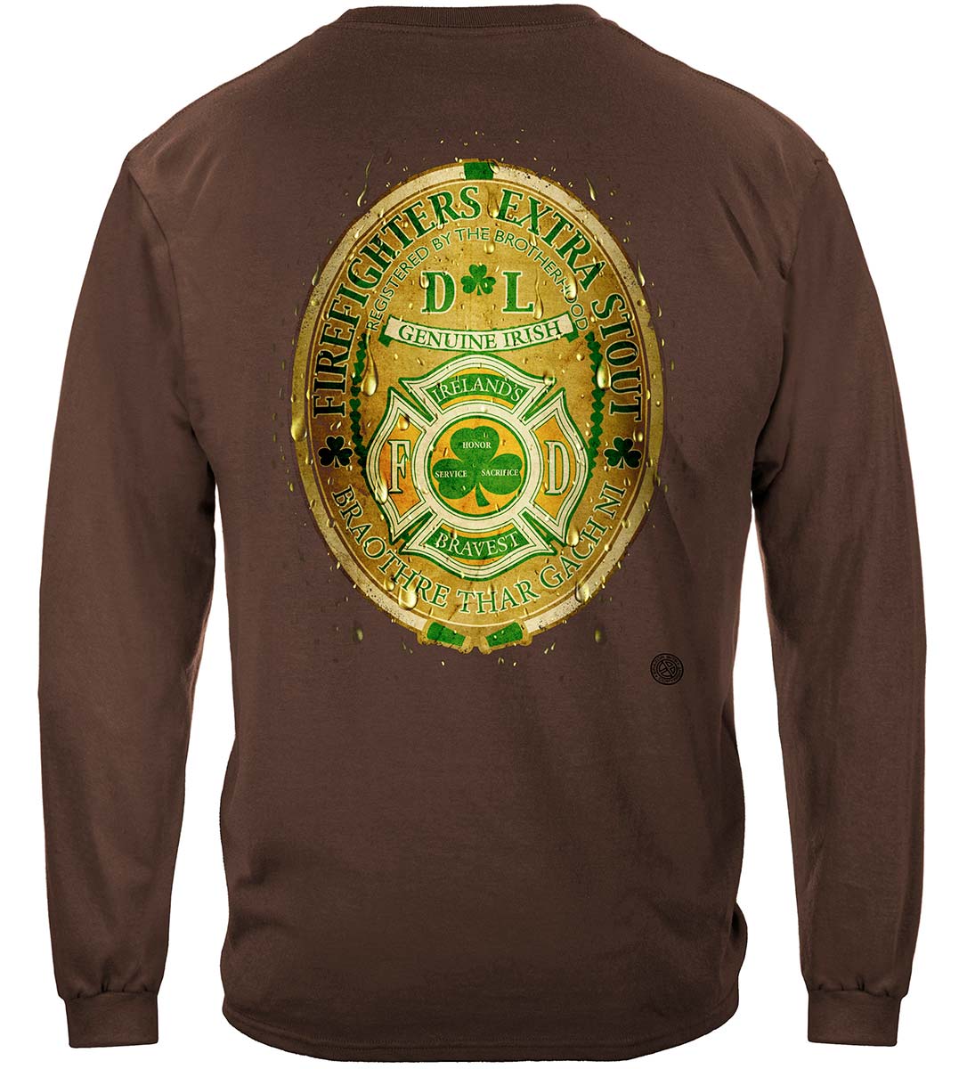 Firefighter DL Ireland's Bravest Long Sleeve Shirt - back view
