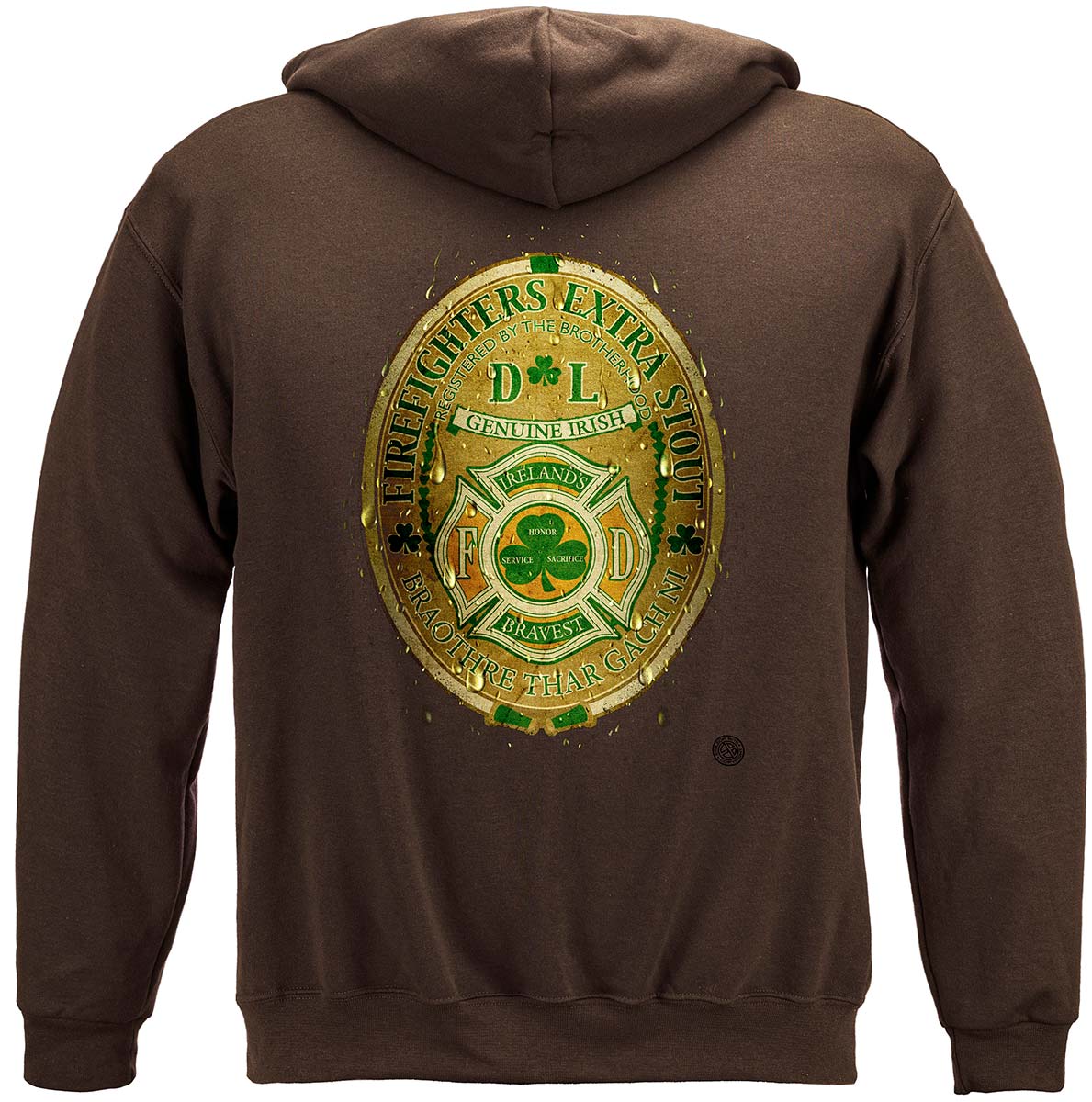 Firefighter DL Ireland's Bravest Hoodie - back view