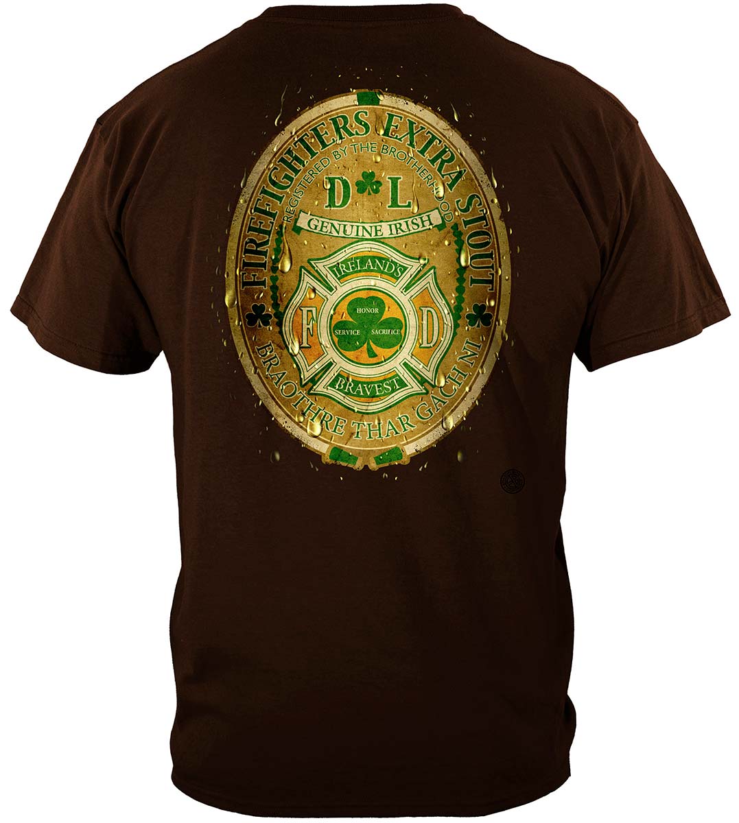 Firefighter DL Ireland's Bravest T-Shirt - back view