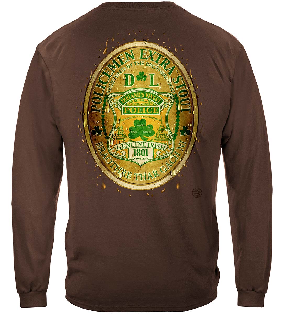 Police DL Bottled by Ireland's Finest Long Sleeve Shirt - back view