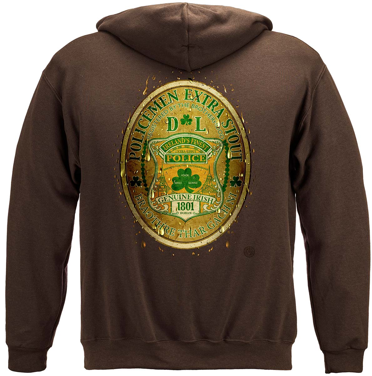 Police DL Bottled by Ireland's Finest Hoodie - back view