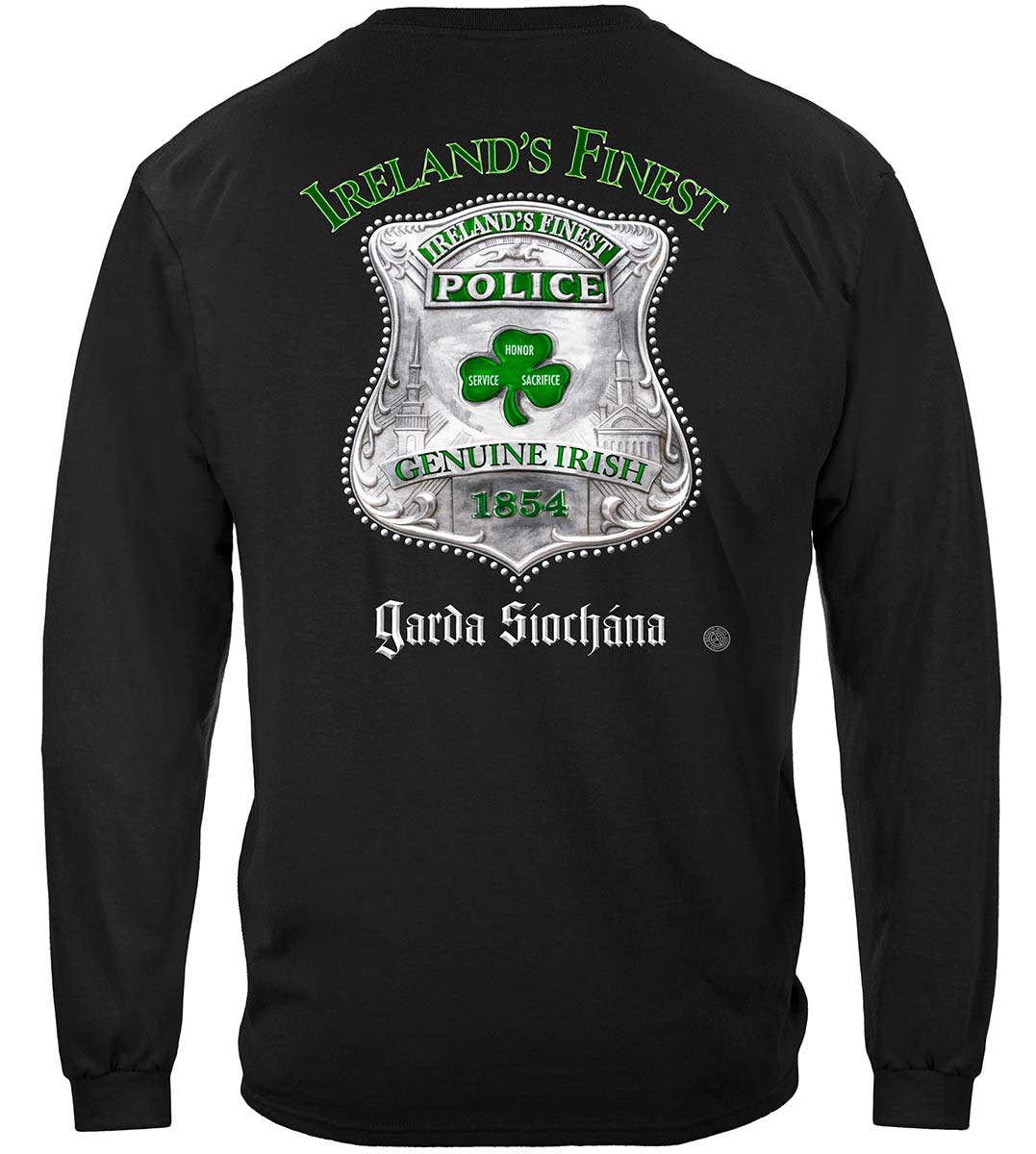 Garda Ireland's Finest Police Long Sleeve Shirt - back view
