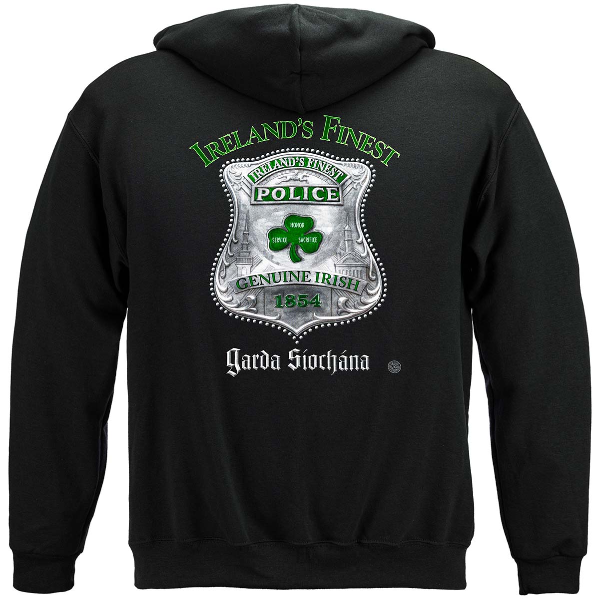 Garda Ireland's Finest Police Hoodie - back view