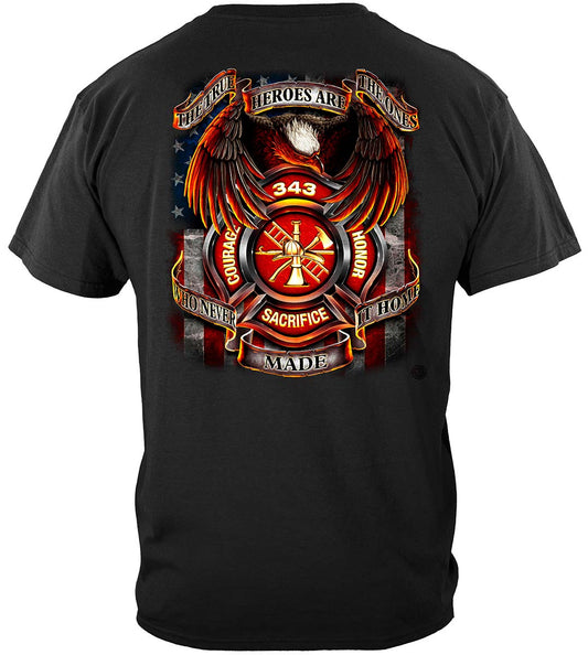 True Hero Firefighter T-Shirt - back view