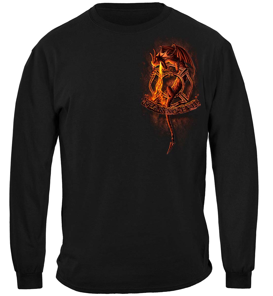 Yin Yang Fire Dept Dragon Long Sleeve Shirt - front view