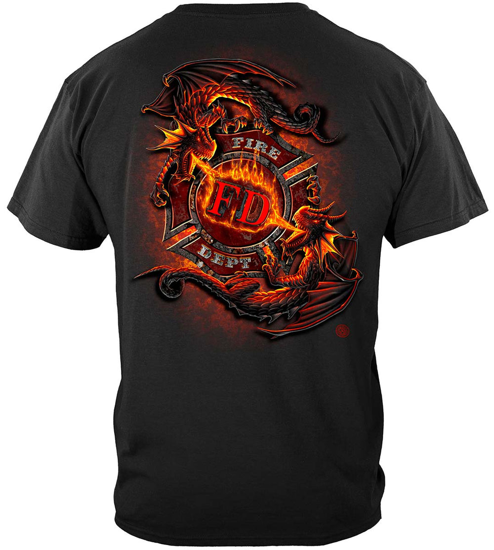 Yin Yang Fire Dept Dragon T-Shirt - back view