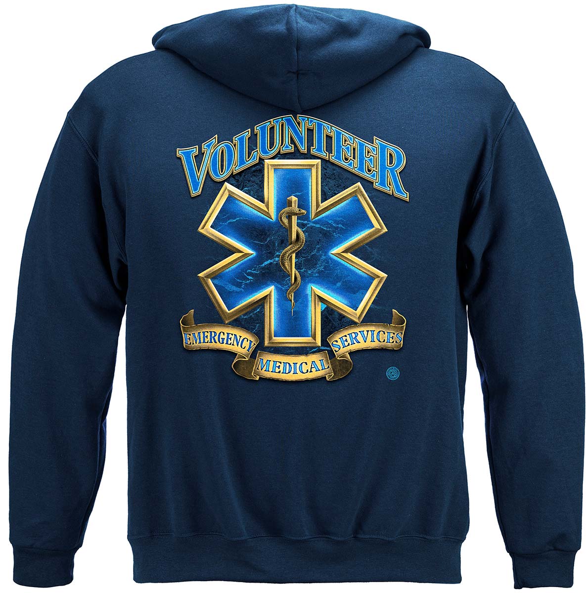 Volunteer EMS Gold Shield Hoodie - back view