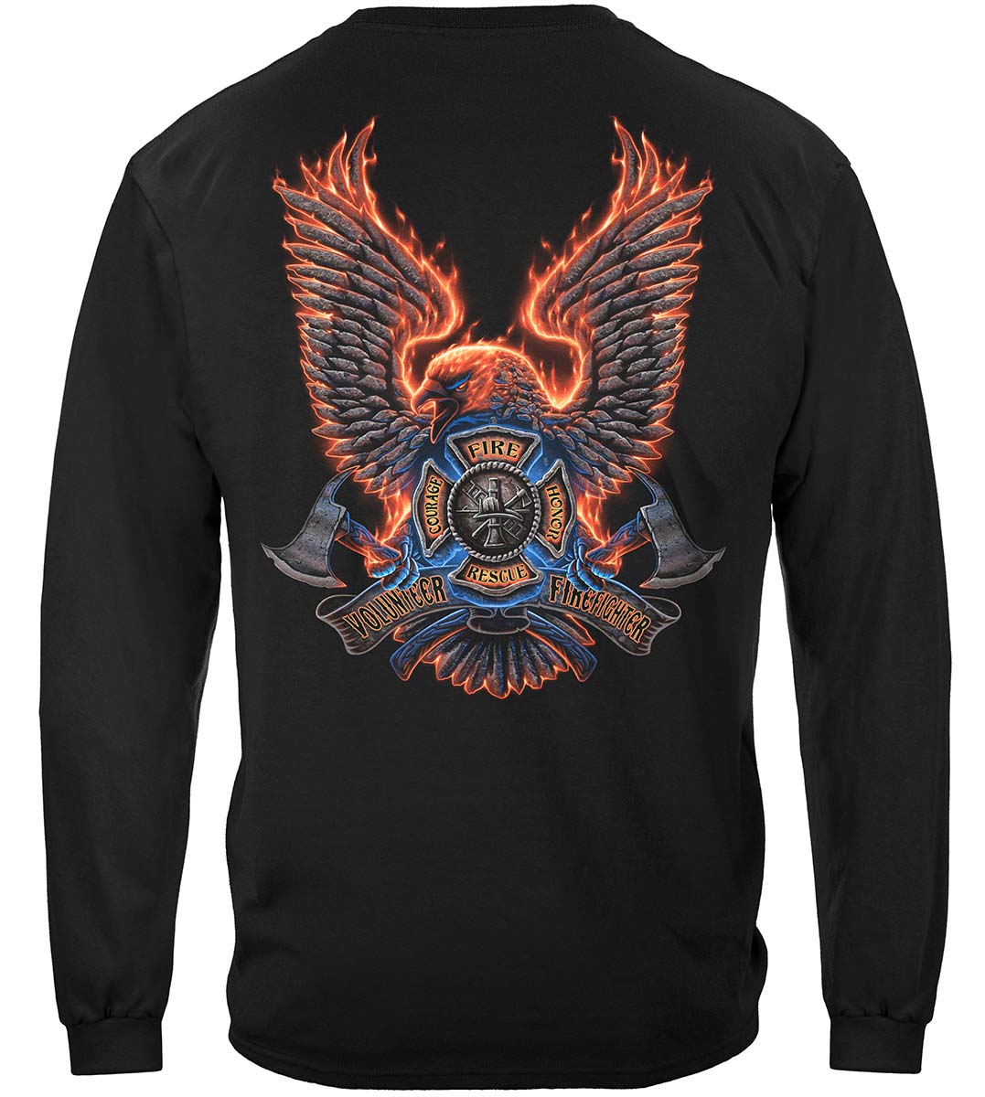 Volunteer Fire Eagle Long Sleeve Shirt - back view